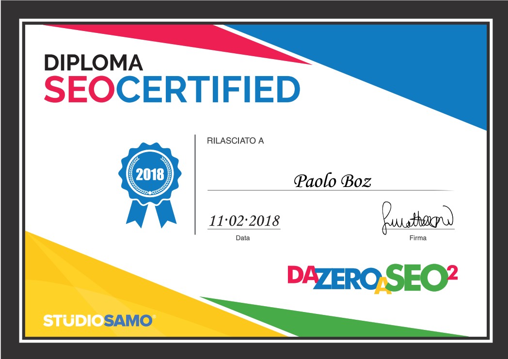 Da Zero a SEO Paolo Boz